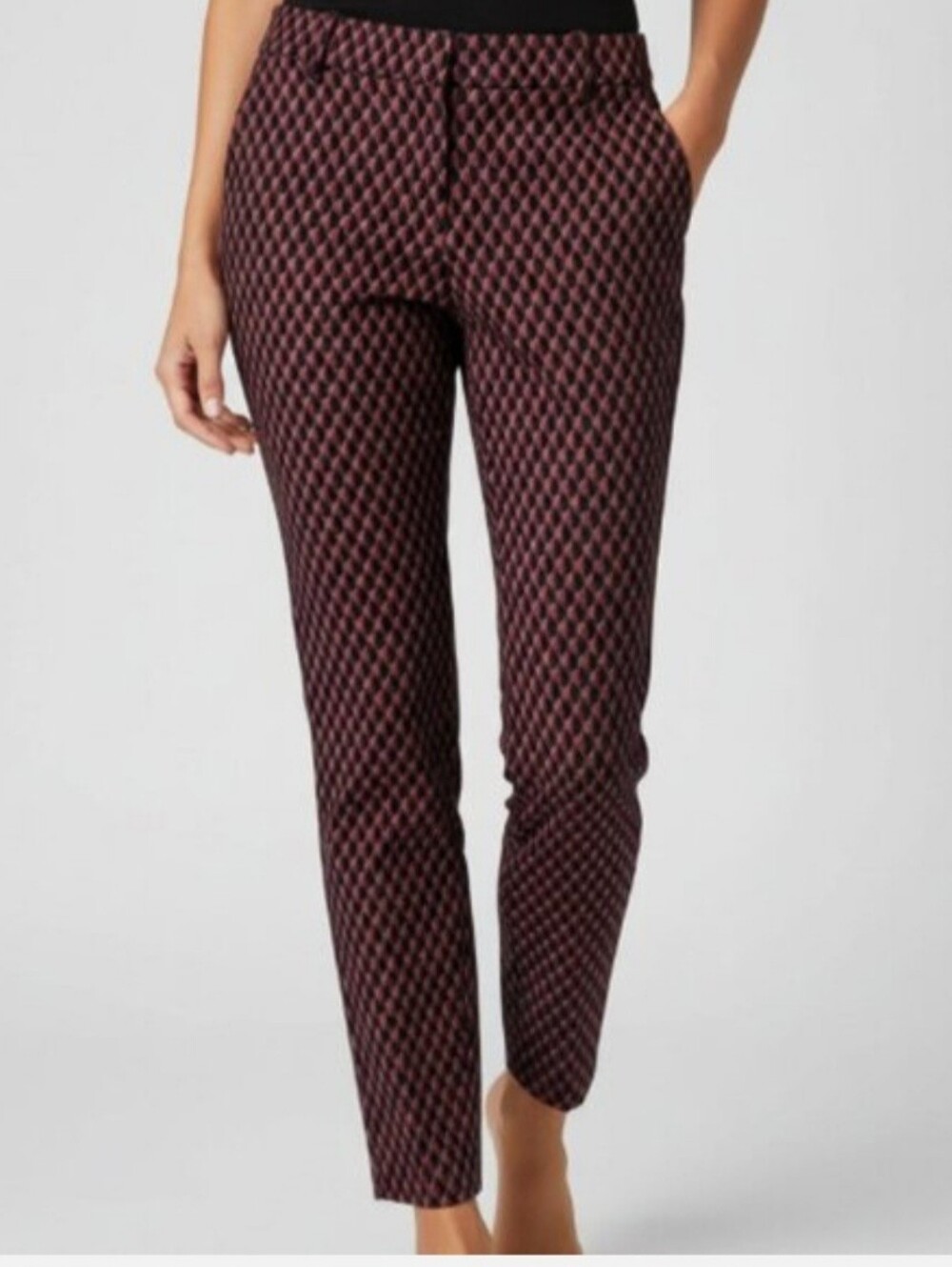 Ann Taylor DEVIN Fit Retro Patterned Ankle Pants size 14